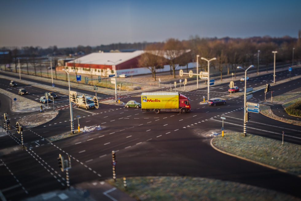 tilt shift miniatuur foto