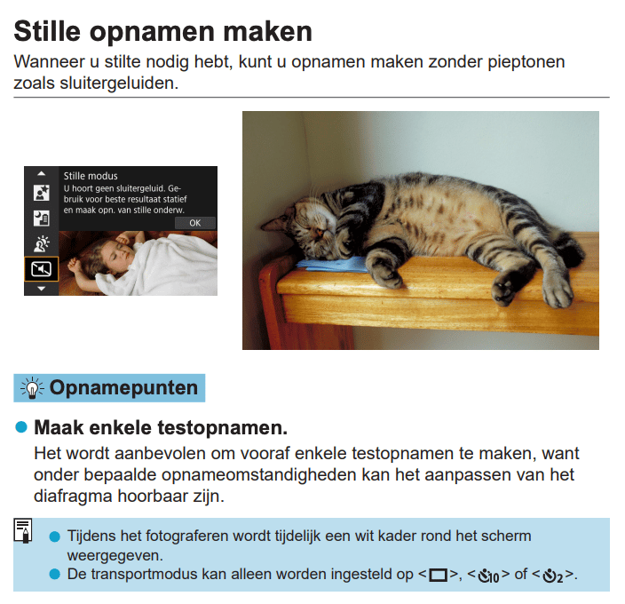 EOS RP stille modus