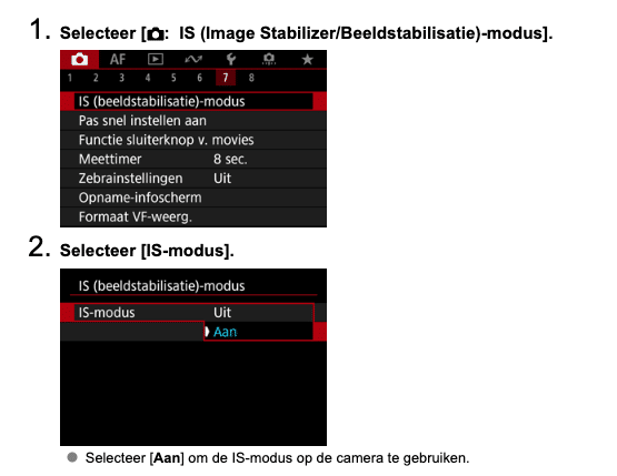 Beeldstabilisatie Canon EOS R3