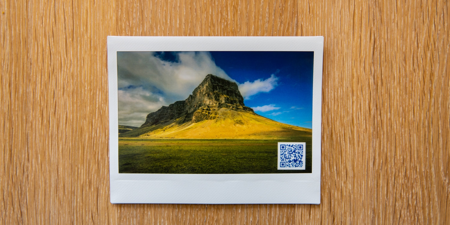 instax foto met qr code