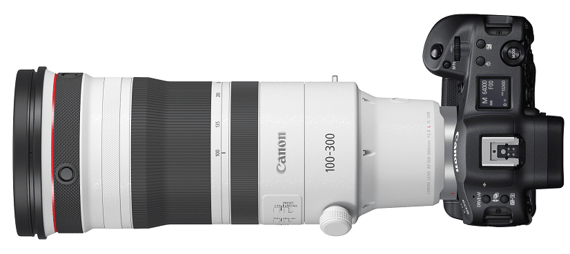 Canon RF 100-300mm op een Canon EOS R3