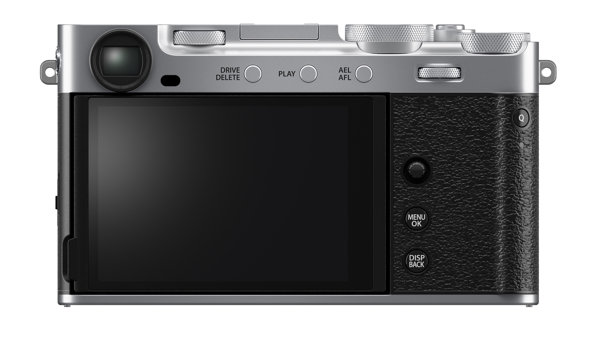 Fujifilm X-E5 achterkant zilver back